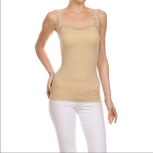 Lace Detail Trim Cami Top